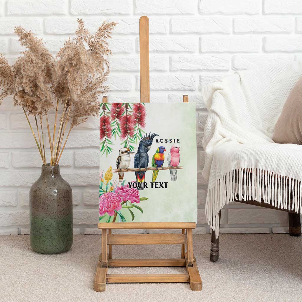 Australian Native Bird Canvas Wall Art Kookaburra Cockatoo Rainbow Lorikeet Galah Flowers - Aussie Hoodie