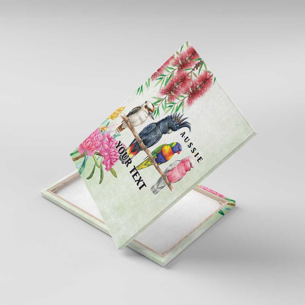 Australian Native Bird Canvas Wall Art Kookaburra Cockatoo Rainbow Lorikeet Galah Flowers - Aussie Hoodie
