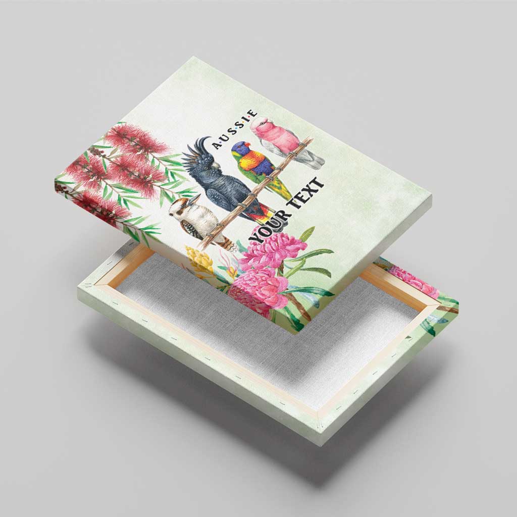 Australian Native Bird Canvas Wall Art Kookaburra Cockatoo Rainbow Lorikeet Galah Flowers - Aussie Hoodie