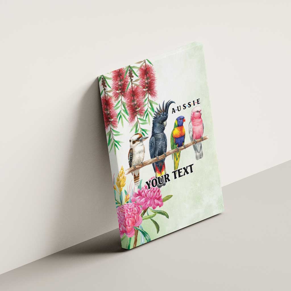 Australian Native Bird Canvas Wall Art Kookaburra Cockatoo Rainbow Lorikeet Galah Flowers - Aussie Hoodie