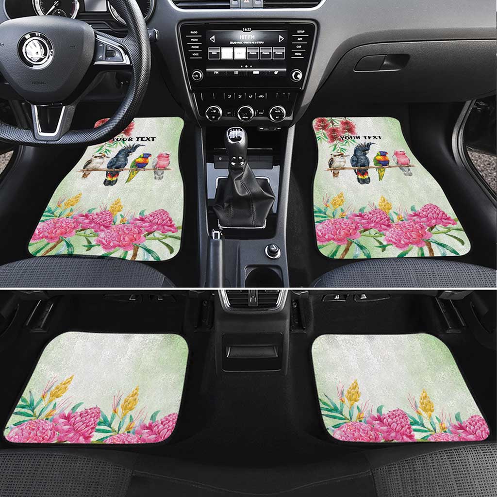 Australian Native Bird Car Mats Kookaburra Cockatoo Rainbow Lorikeet Galah Flowers - Aussie Hoodie