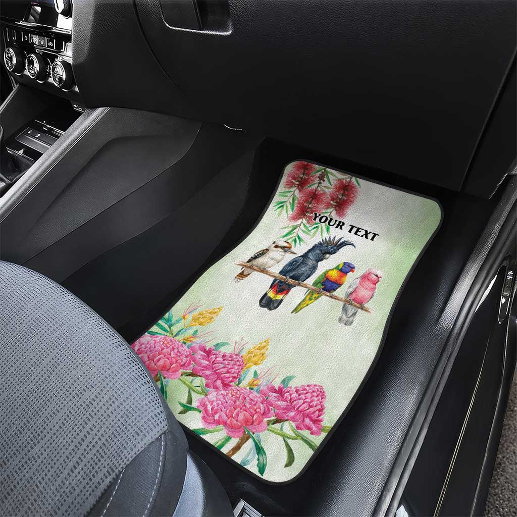 Australian Native Bird Car Mats Kookaburra Cockatoo Rainbow Lorikeet Galah Flowers - Aussie Hoodie