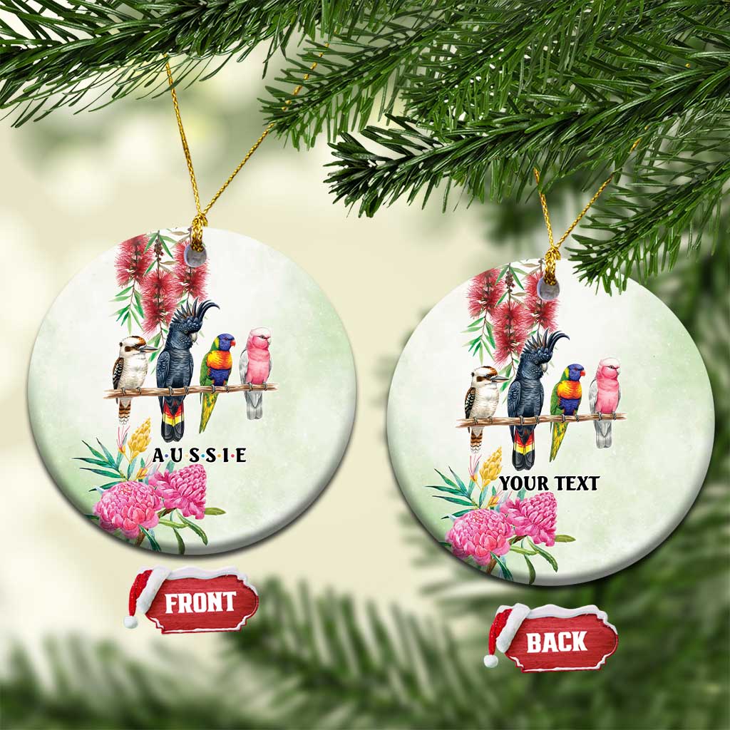 Australian Native Bird Ceramic Ornament Kookaburra Cockatoo Rainbow Lorikeet Galah Flowers - Aussie Hoodie
