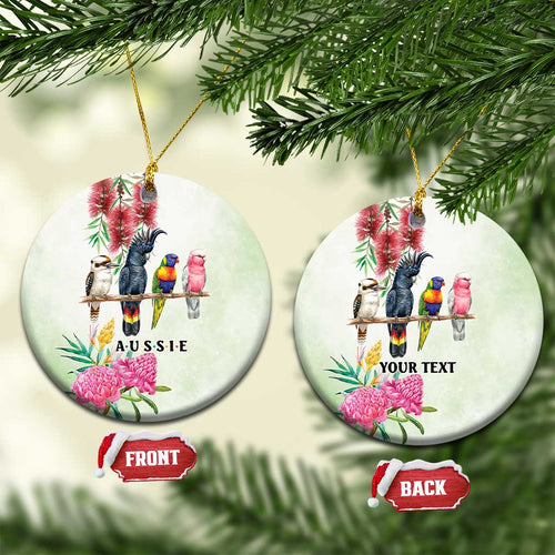 Australian Native Bird Ceramic Ornament Kookaburra Cockatoo Rainbow Lorikeet Galah Flowers - Aussie Hoodie