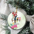 Australian Native Bird Ceramic Ornament Kookaburra Cockatoo Rainbow Lorikeet Galah Flowers - Aussie Hoodie