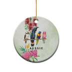 Australian Native Bird Ceramic Ornament Kookaburra Cockatoo Rainbow Lorikeet Galah Flowers - Aussie Hoodie