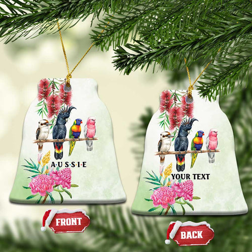 Australian Native Bird Ceramic Ornament Kookaburra Cockatoo Rainbow Lorikeet Galah Flowers - Aussie Hoodie