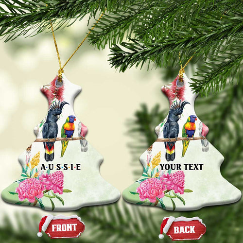 Australian Native Bird Ceramic Ornament Kookaburra Cockatoo Rainbow Lorikeet Galah Flowers - Aussie Hoodie
