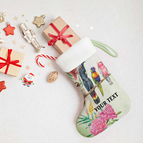 Australian Native Bird Christmas Stocking Kookaburra Cockatoo Rainbow Lorikeet Galah Flowers - Aussie Hoodie