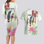 Australian Native Bird Couples Matching Long Sleeve Bodycon Dress and Hawaiian Shirt Kookaburra Cockatoo Rainbow Lorikeet Galah Flowers - Aussie Hoodie