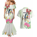 Australian Native Bird Couples Matching Mermaid Dress and Hawaiian Shirt Kookaburra Cockatoo Rainbow Lorikeet Galah Flowers - Aussie Hoodie