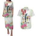 Australian Native Bird Couples Matching Puletasi and Hawaiian Shirt Kookaburra Cockatoo Rainbow Lorikeet Galah Flowers - Aussie Hoodie