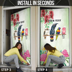 Australian Native Bird Door Cover Kookaburra Cockatoo Rainbow Lorikeet Galah Flowers - Aussie Hoodie