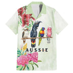 Australian Native Bird Family Matching Long Sleeve Bodycon Dress and Hawaiian Shirt Kookaburra Cockatoo Rainbow Lorikeet Galah Flowers - Aussie Hoodie