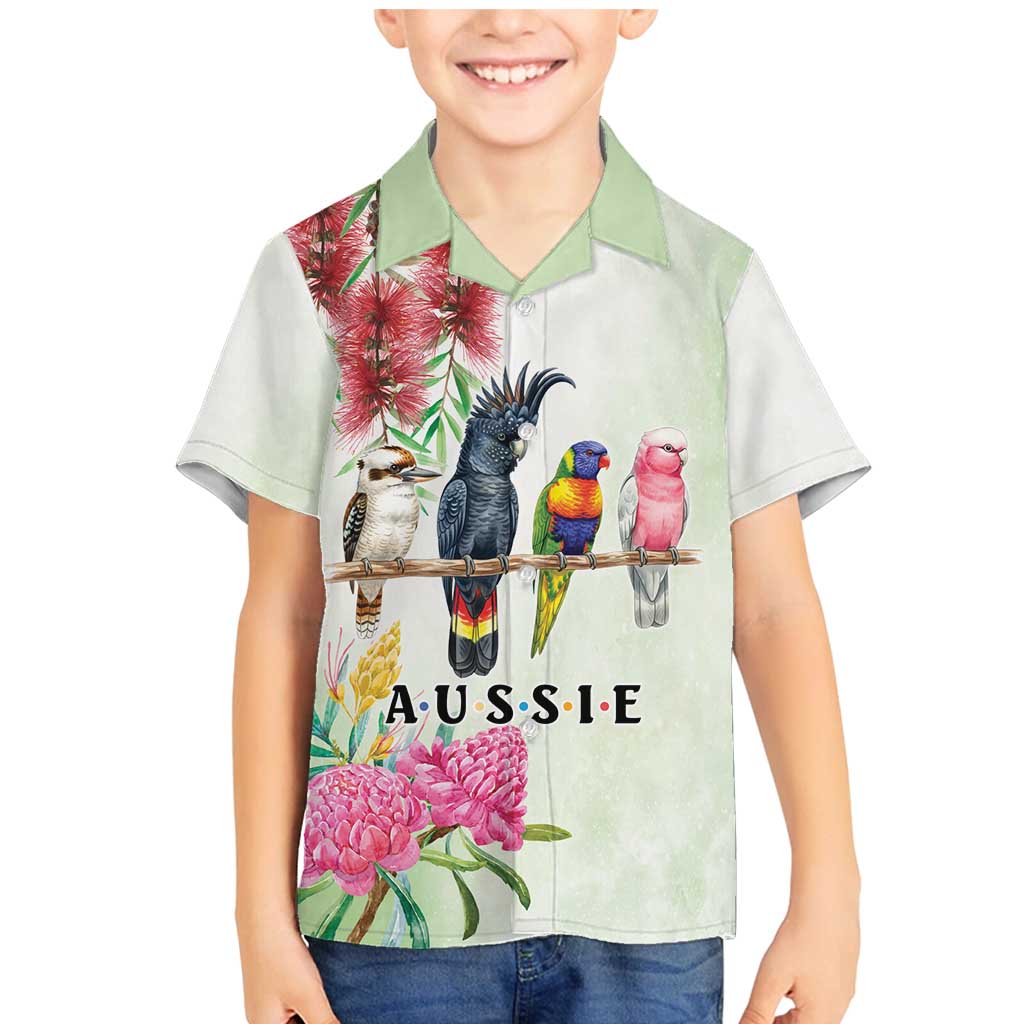Australian Native Bird Family Matching Mermaid Dress and Hawaiian Shirt Kookaburra Cockatoo Rainbow Lorikeet Galah Flowers - Aussie Hoodie