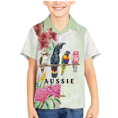 Australian Native Bird Family Matching Mermaid Dress and Hawaiian Shirt Kookaburra Cockatoo Rainbow Lorikeet Galah Flowers - Aussie Hoodie
