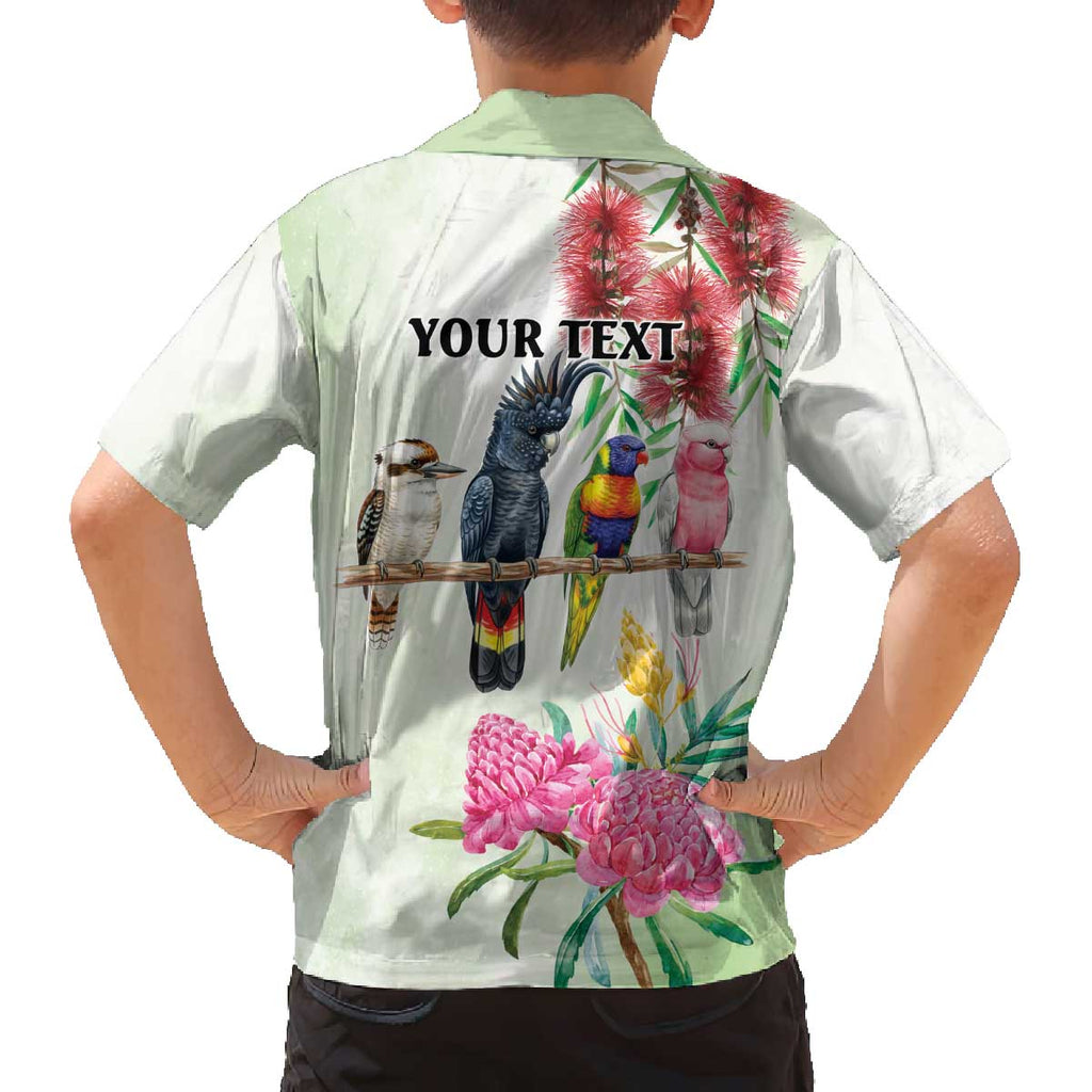 Australian Native Bird Family Matching Off The Shoulder Long Sleeve Dress and Hawaiian Shirt Kookaburra Cockatoo Rainbow Lorikeet Galah Flowers - Aussie Hoodie