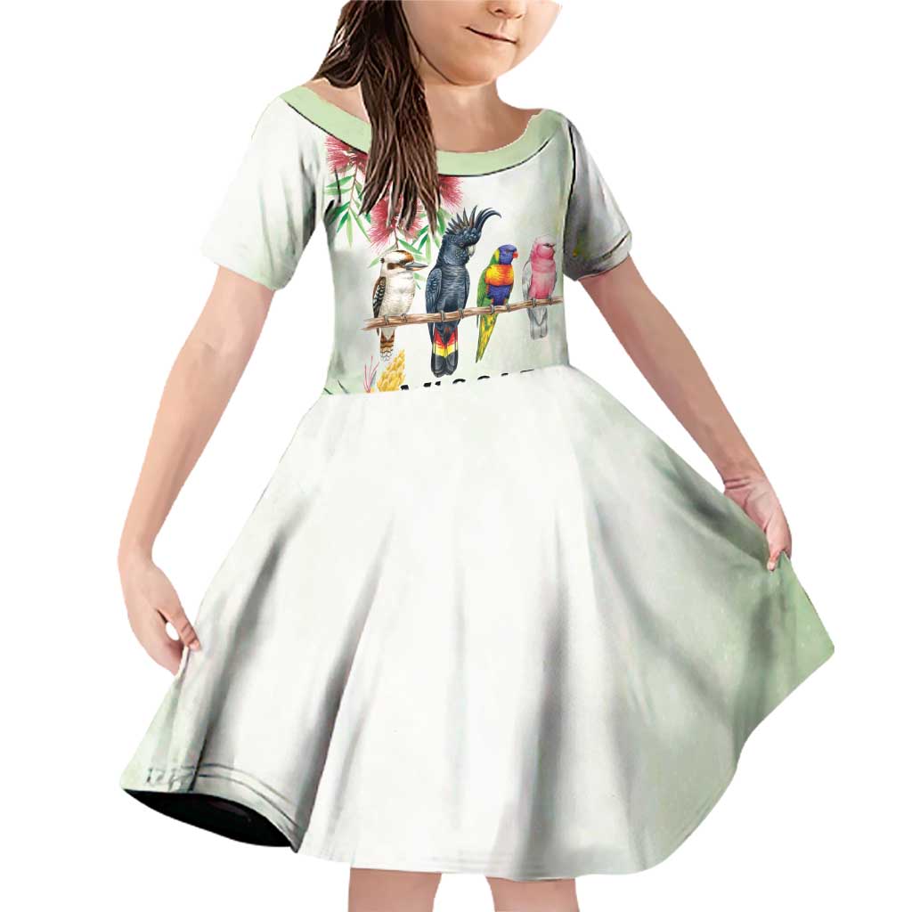 Australian Native Bird Family Matching Off Shoulder Short Dress and Hawaiian Shirt Kookaburra Cockatoo Rainbow Lorikeet Galah Flowers - Aussie Hoodie