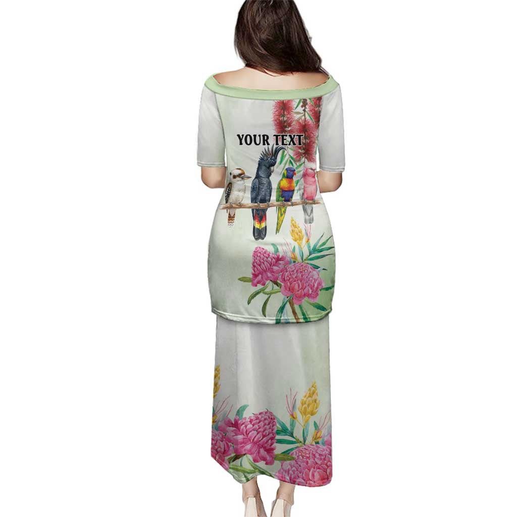 Australian Native Bird Family Matching Puletasi and Hawaiian Shirt Kookaburra Cockatoo Rainbow Lorikeet Galah Flowers - Aussie Hoodie