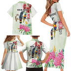 Australian Native Bird Family Matching Short Sleeve Bodycon Dress and Hawaiian Shirt Kookaburra Cockatoo Rainbow Lorikeet Galah Flowers - Aussie Hoodie