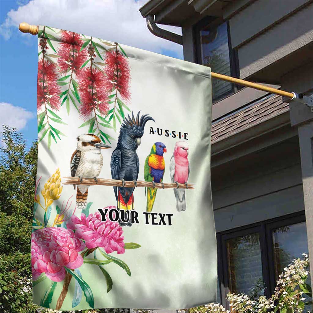Australian Native Bird Garden Flag Kookaburra Cockatoo Rainbow Lorikeet Galah Flowers - Aussie Hoodie