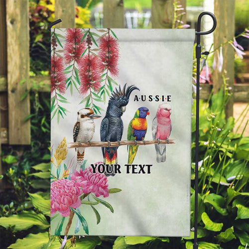 Australian Native Bird Garden Flag Kookaburra Cockatoo Rainbow Lorikeet Galah Flowers - Aussie Hoodie