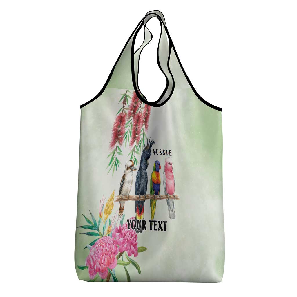 Australian Native Bird Grocery Bag Kookaburra Cockatoo Rainbow Lorikeet Galah Flowers - Aussie Hoodie