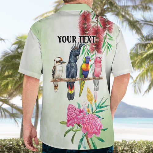 Australian Native Bird Hawaiian Shirt Kookaburra Cockatoo Rainbow Lorikeet Galah Flowers - Aussie Hoodie