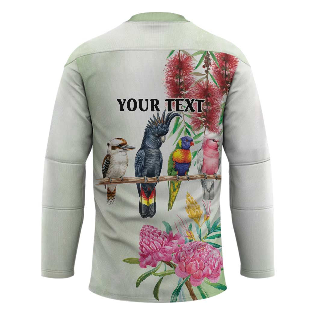 Australian Native Bird Hockey Jersey Kookaburra Cockatoo Rainbow Lorikeet Galah Flowers - Aussie Hoodie
