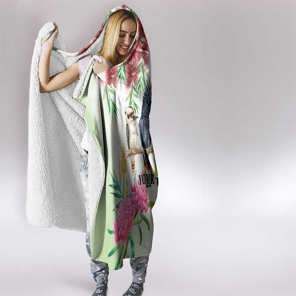 Australian Native Bird Hooded Blanket Kookaburra Cockatoo Rainbow Lorikeet Galah Flowers - Aussie Hoodie
