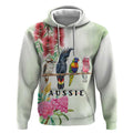 Australian Native Bird Hoodie Kookaburra Cockatoo Rainbow Lorikeet Galah Flowers - Aussie Hoodie