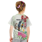 Australian Native Bird Kid T Shirt Kookaburra Cockatoo Rainbow Lorikeet Galah Flowers - Aussie Hoodie