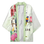 Australian Native Bird Kimono Kookaburra Cockatoo Rainbow Lorikeet Galah Flowers - Aussie Hoodie