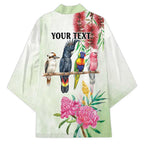 Australian Native Bird Kimono Kookaburra Cockatoo Rainbow Lorikeet Galah Flowers - Aussie Hoodie