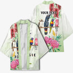 Australian Native Bird Kimono Kookaburra Cockatoo Rainbow Lorikeet Galah Flowers - Aussie Hoodie