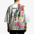 Australian Native Bird Kimono Kookaburra Cockatoo Rainbow Lorikeet Galah Flowers - Aussie Hoodie