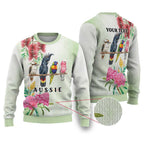 Australian Native Bird Ugly Christmas Sweater Kookaburra Cockatoo Rainbow Lorikeet Galah Flowers - Aussie Hoodie