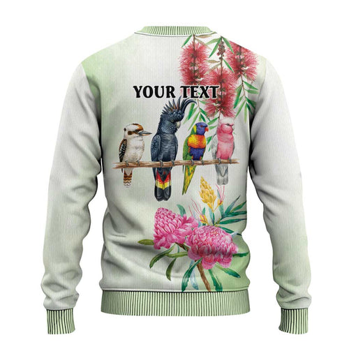 Australian Native Bird Ugly Christmas Sweater Kookaburra Cockatoo Rainbow Lorikeet Galah Flowers - Aussie Hoodie