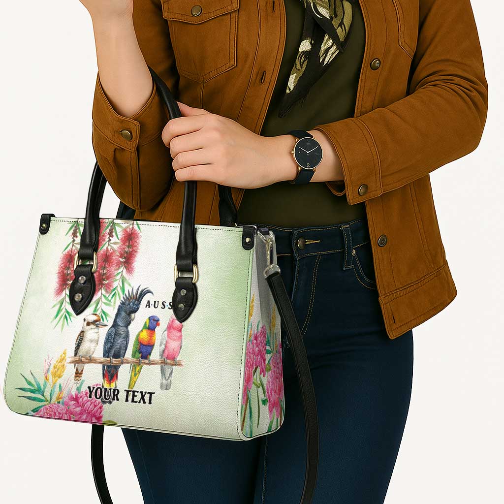 Australian Native Bird Leather Bag Kookaburra Cockatoo Rainbow Lorikeet Galah Flowers - Aussie Hoodie