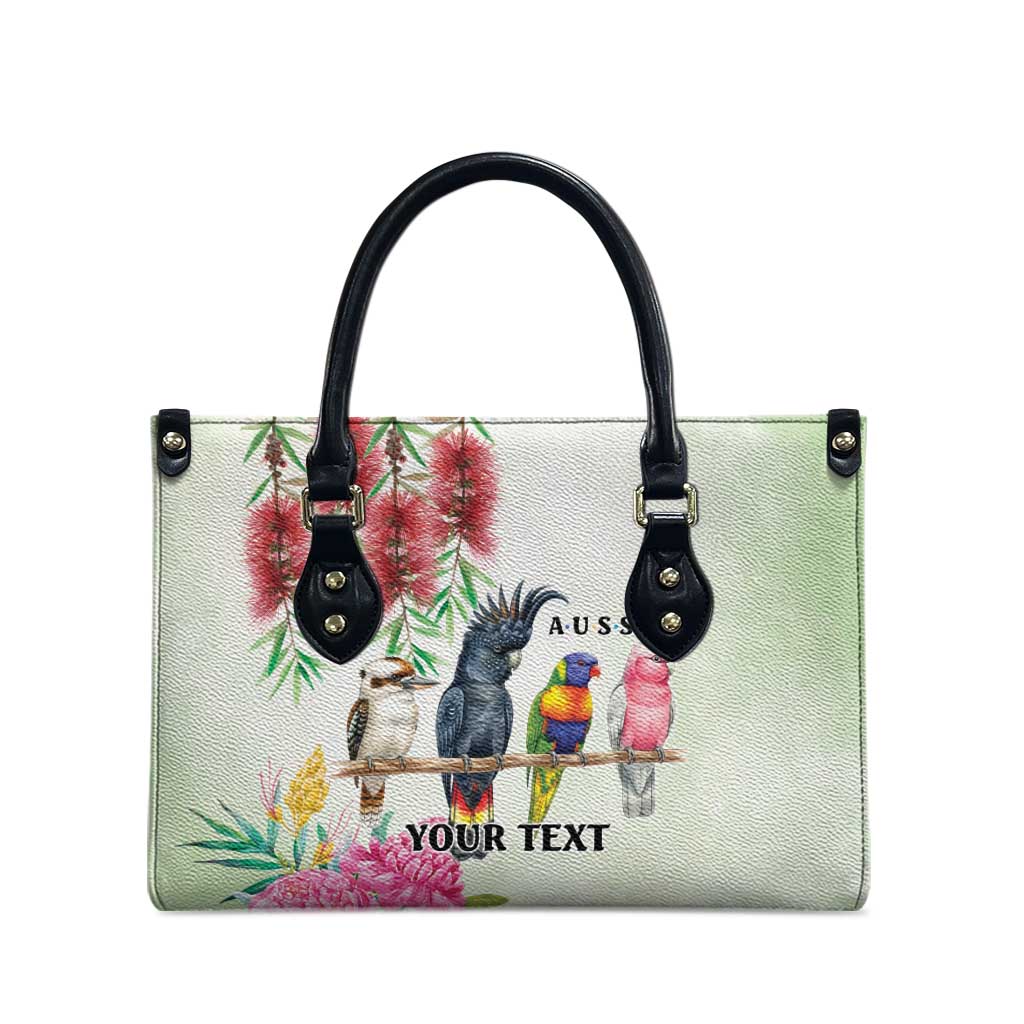 Australian Native Bird Leather Bag Kookaburra Cockatoo Rainbow Lorikeet Galah Flowers - Aussie Hoodie