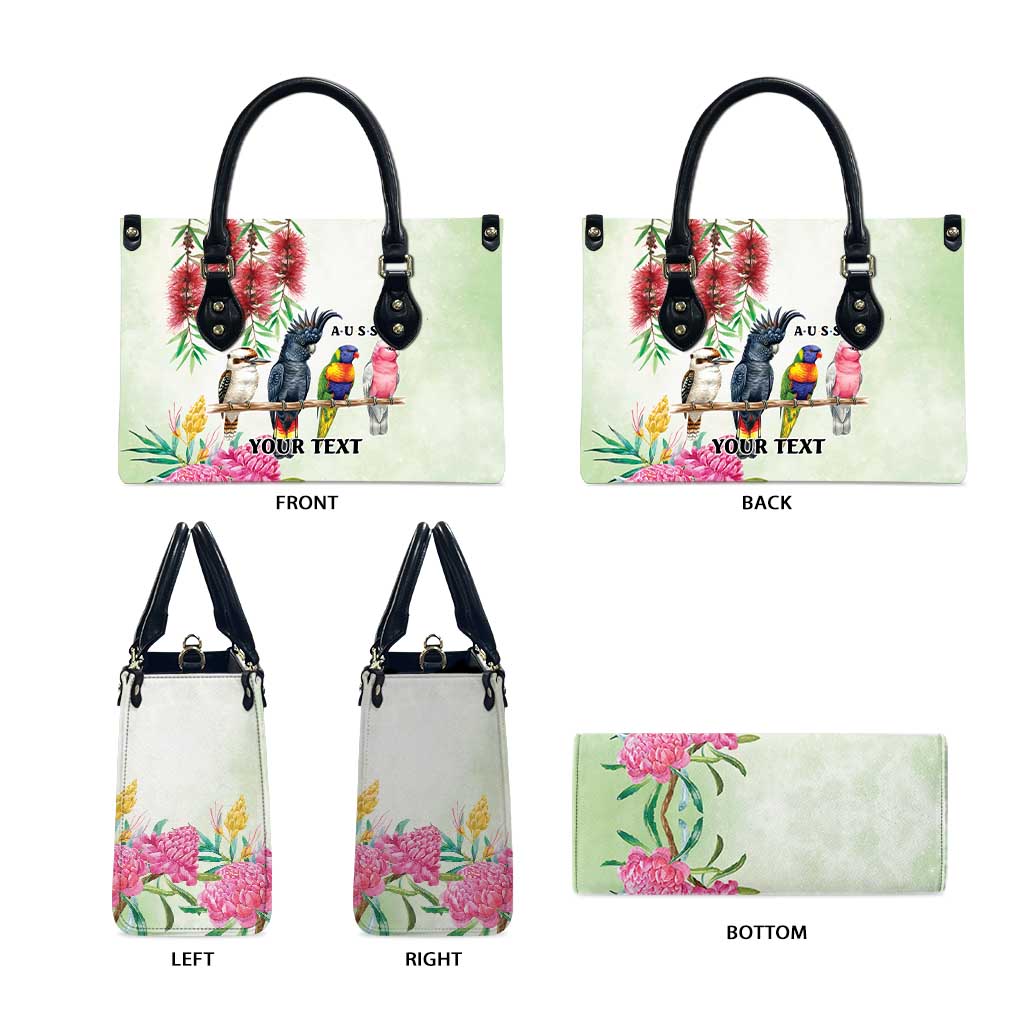 Australian Native Bird Leather Bag Kookaburra Cockatoo Rainbow Lorikeet Galah Flowers - Aussie Hoodie