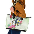 Australian Native Bird Leather Tote Bag Kookaburra Cockatoo Rainbow Lorikeet Galah Flowers - Aussie Hoodie