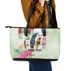 Australian Native Bird Leather Tote Bag Kookaburra Cockatoo Rainbow Lorikeet Galah Flowers - Aussie Hoodie
