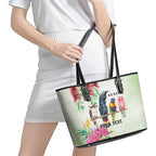 Australian Native Bird Leather Tote Bag Kookaburra Cockatoo Rainbow Lorikeet Galah Flowers - Aussie Hoodie
