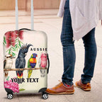Australian Native Bird Luggage Cover Kookaburra Cockatoo Rainbow Lorikeet Galah Flowers - Aussie Hoodie