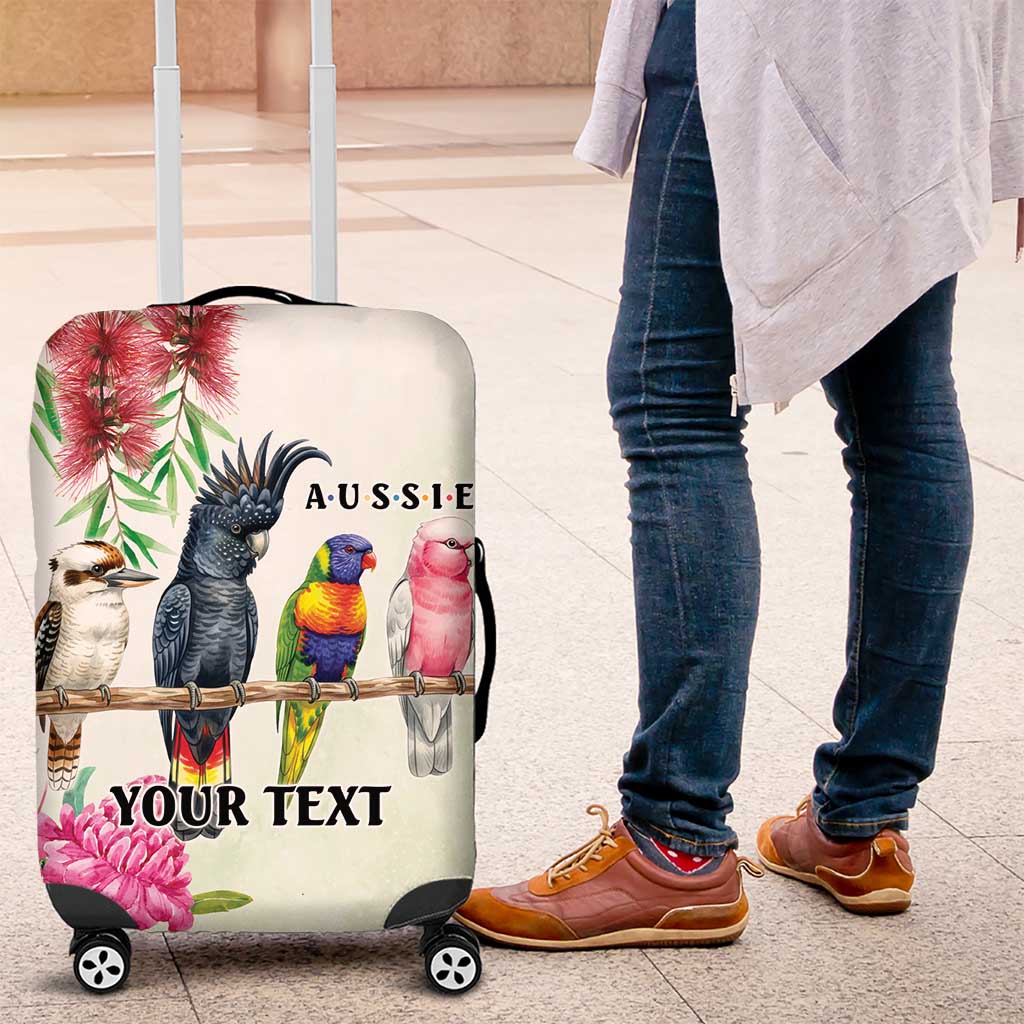 Australian Native Bird Luggage Cover Kookaburra Cockatoo Rainbow Lorikeet Galah Flowers - Aussie Hoodie