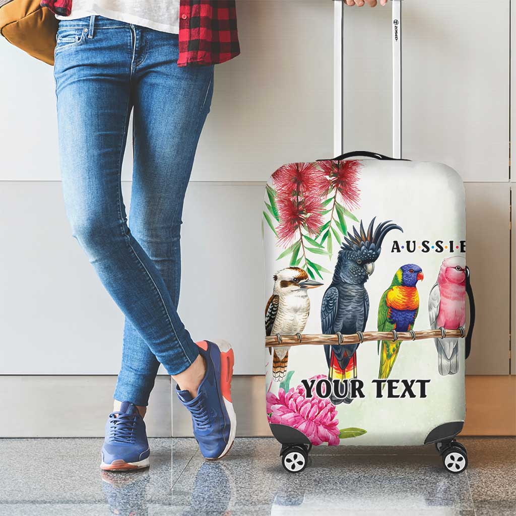 Australian Native Bird Luggage Cover Kookaburra Cockatoo Rainbow Lorikeet Galah Flowers - Aussie Hoodie