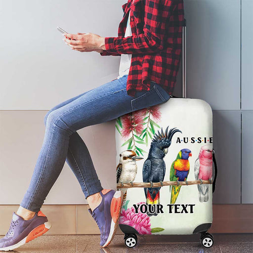 Australian Native Bird Luggage Cover Kookaburra Cockatoo Rainbow Lorikeet Galah Flowers - Aussie Hoodie