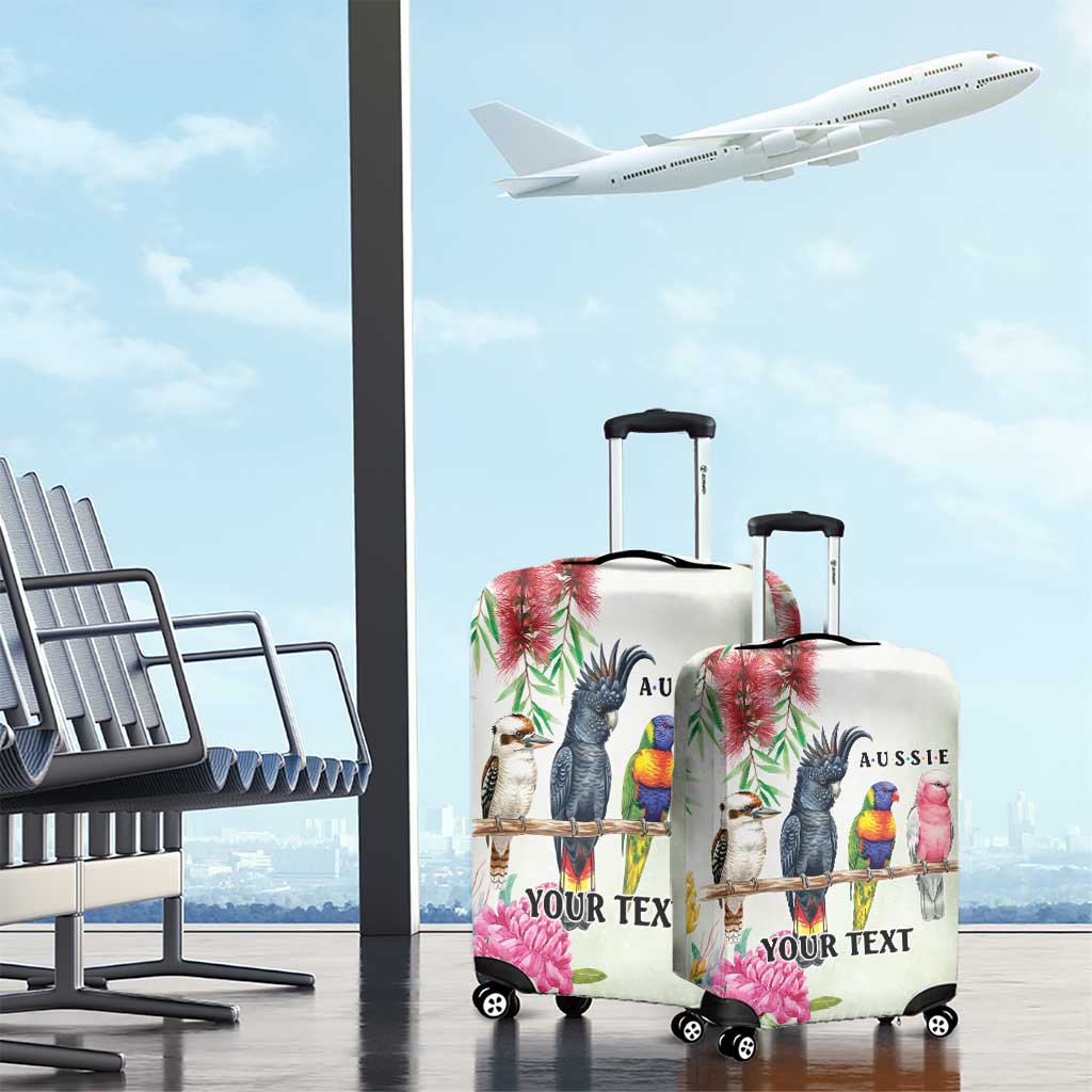 Australian Native Bird Luggage Cover Kookaburra Cockatoo Rainbow Lorikeet Galah Flowers - Aussie Hoodie