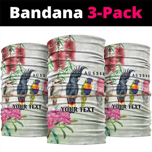 Australian Native Bird Neck Gaiter Kookaburra Cockatoo Rainbow Lorikeet Galah Flowers - Aussie Hoodie